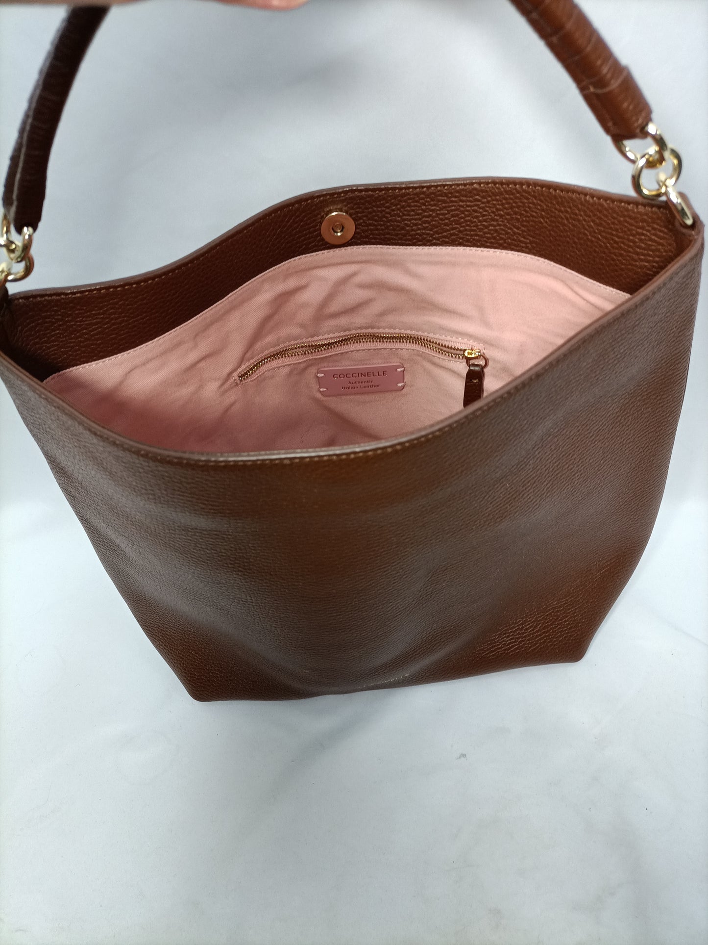 COCCINELLE. Brown leather bag