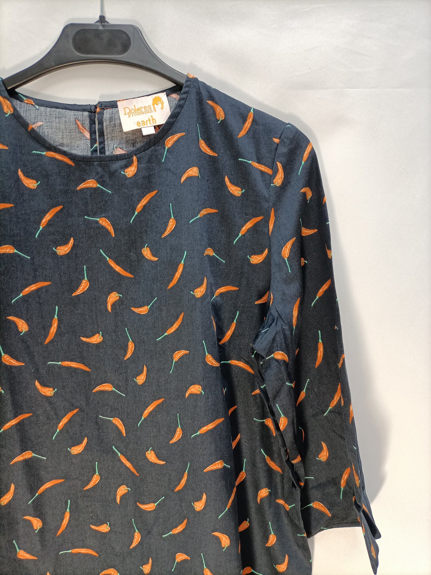DOLORES PROMESAS. Blusa azul chilis T.40