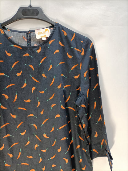 DOLORES PROMESAS. Blusa azul chilis T.40