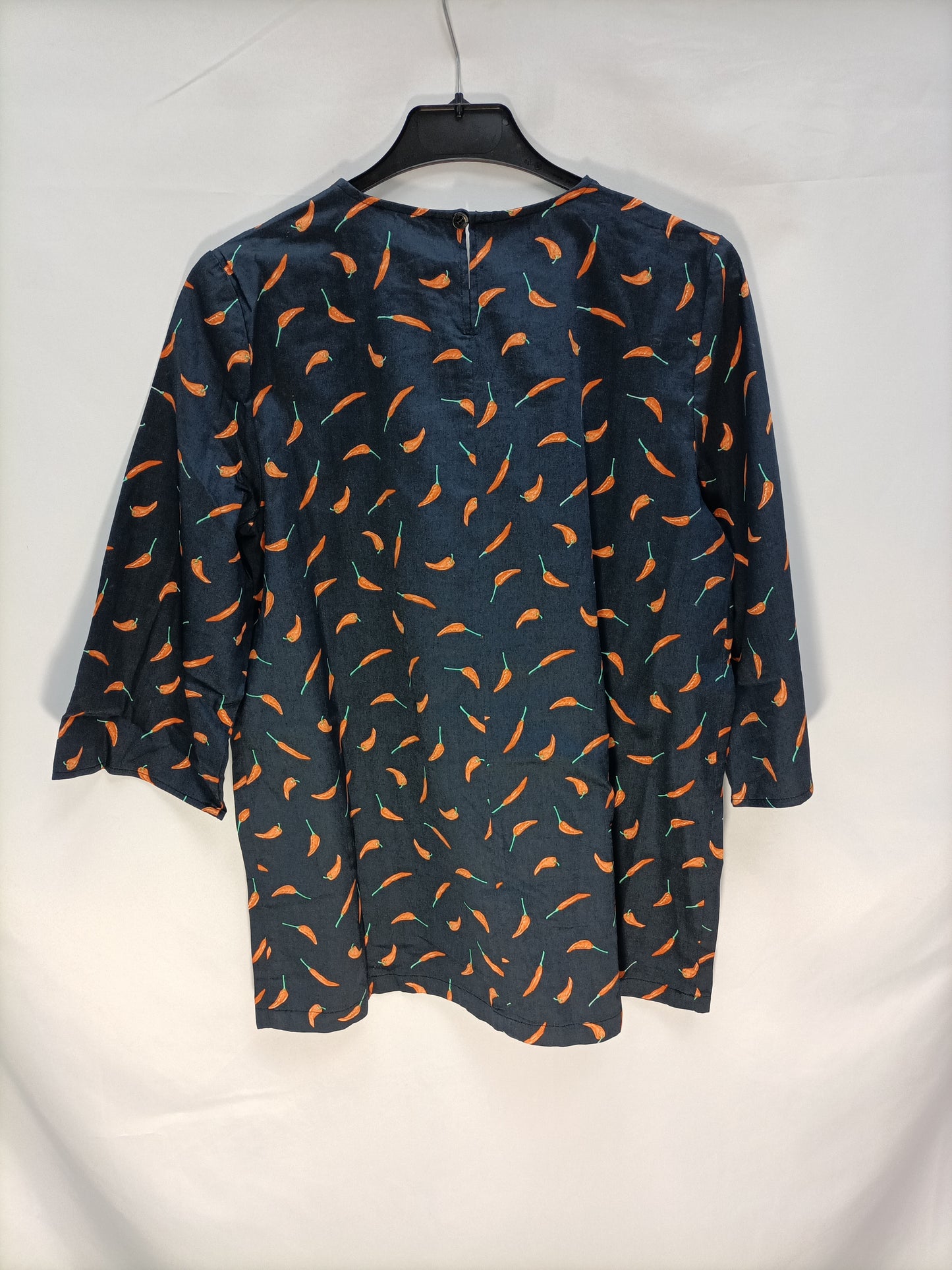DOLORES PROMESAS. Blusa azul chilis T.40