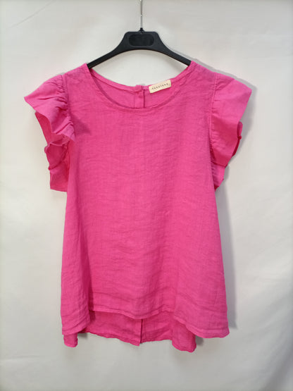 TACATUCO. Pink linen blouse Tu (l)