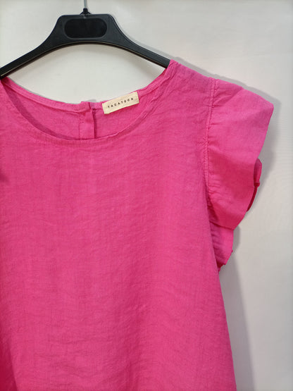 TACATUCO. Pink linen blouse Tu (l)