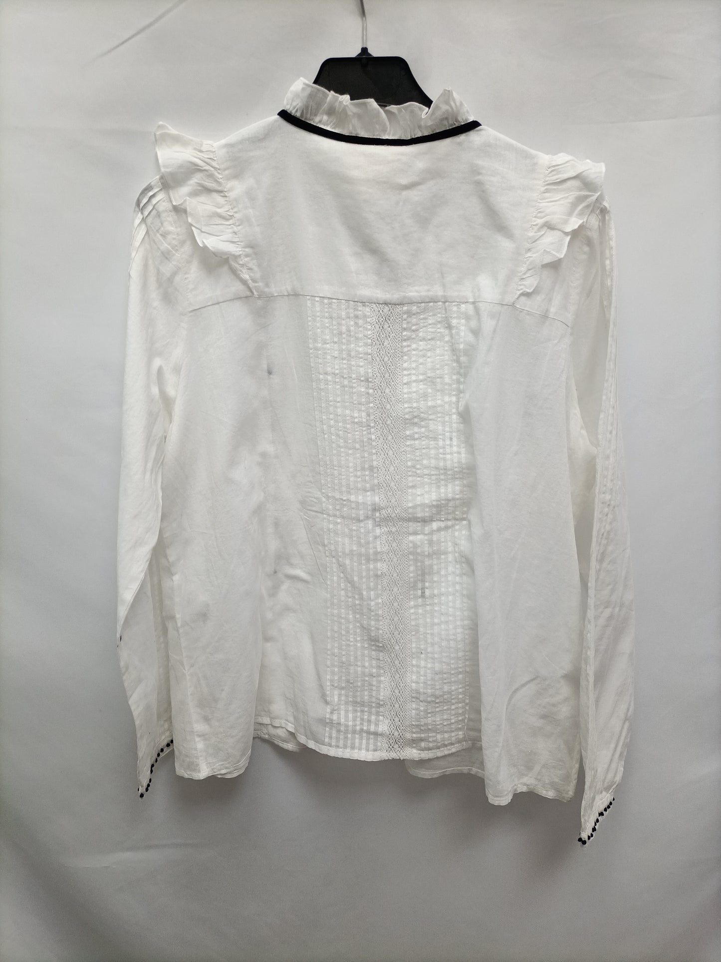 SEZANE. White ruffle blouse T.40