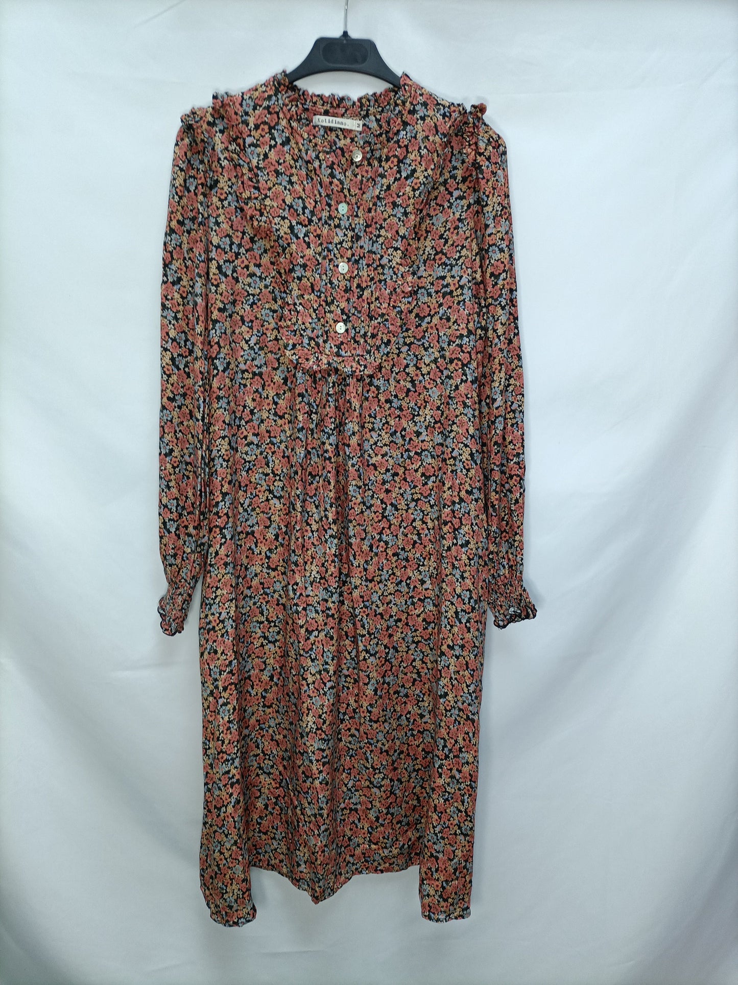 KOTIDIANO. Vestido midi flores T.m
