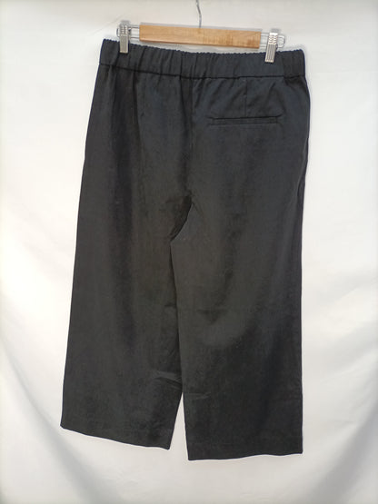 MANGO. Pantalón culotte negro T.m