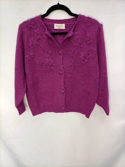 Paula.MAQUIS&CO. Jersey morado flores T.m/l