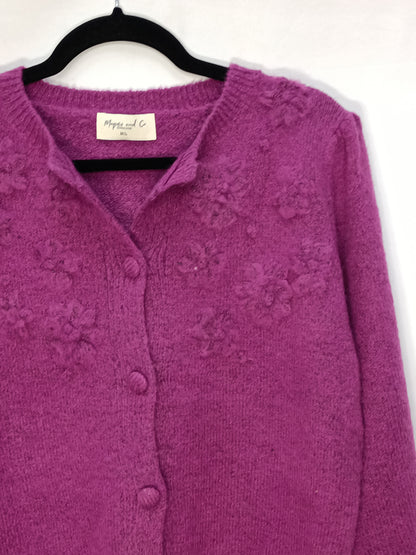 Paula.MAQUIS&CO. Jersey morado flores T.m/l