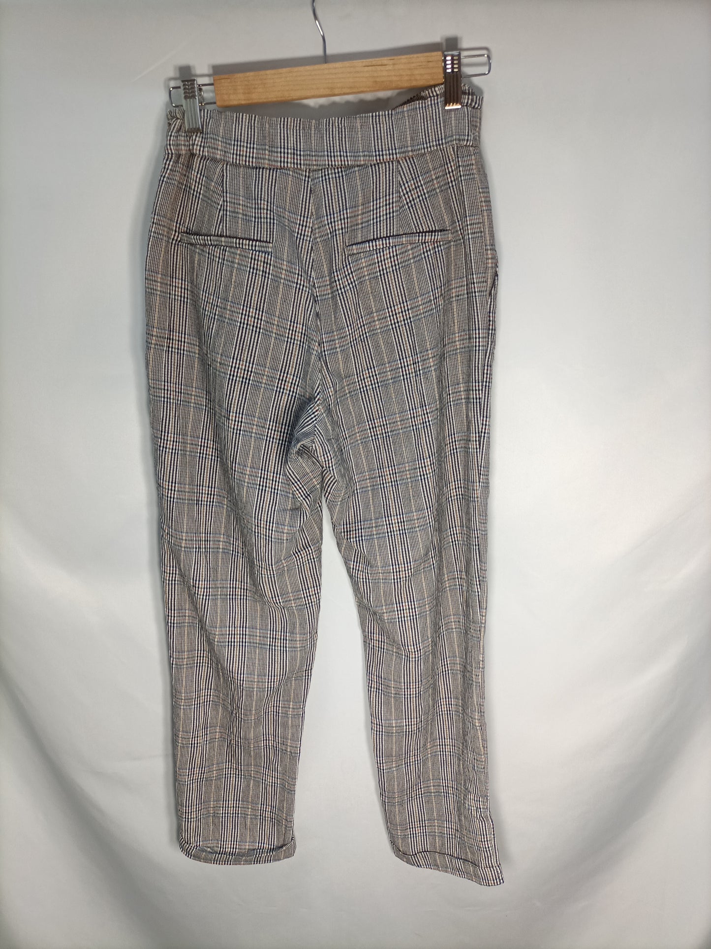 MANGO. Pantalón fluido cuadros T.s