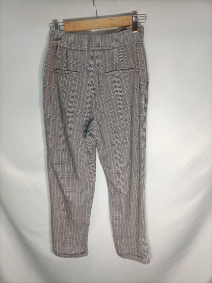 MANGO. Pantalón fluido cuadros T.s