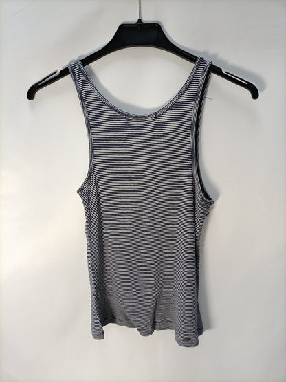 MANGO. Blue and white striped Ts top