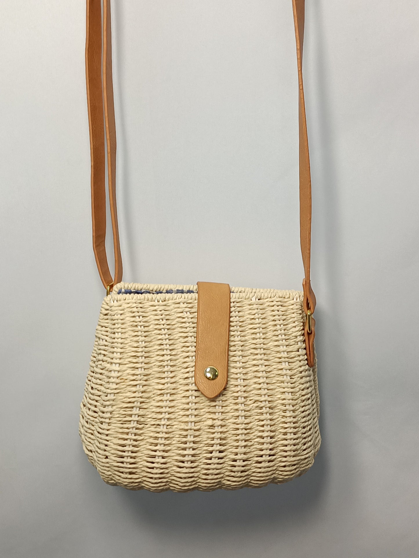 FOSCO. Bolso rafia beige