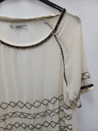 MANGO. Blusa blanco roto