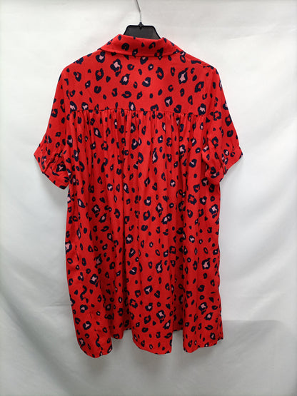 KLING. Vestido rojo animal print  T.xs