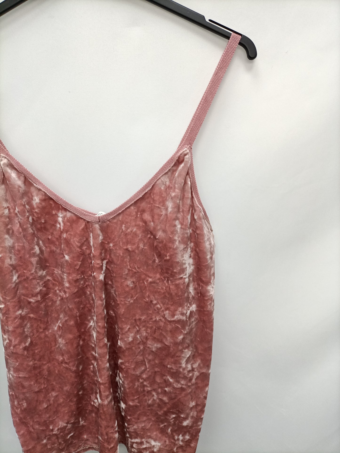 ZARA. Top terciopelo rosa T.s