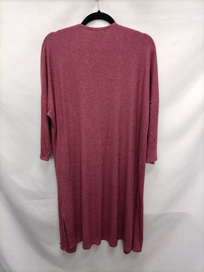 OTRAS. Cárdigan fluido rosa  T.u