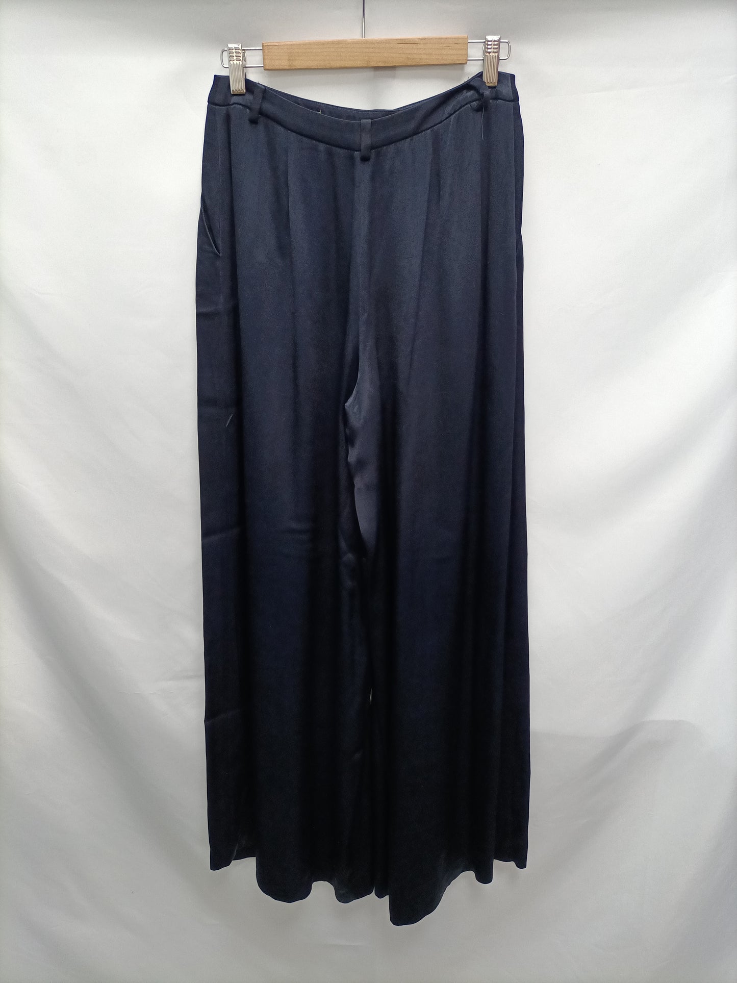 UTERQÜE. Pantalón palazzo azul T.s