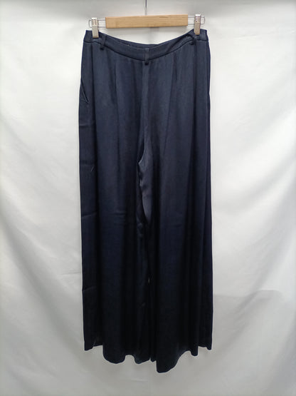 UTERQÜE. Pantalón palazzo azul T.s