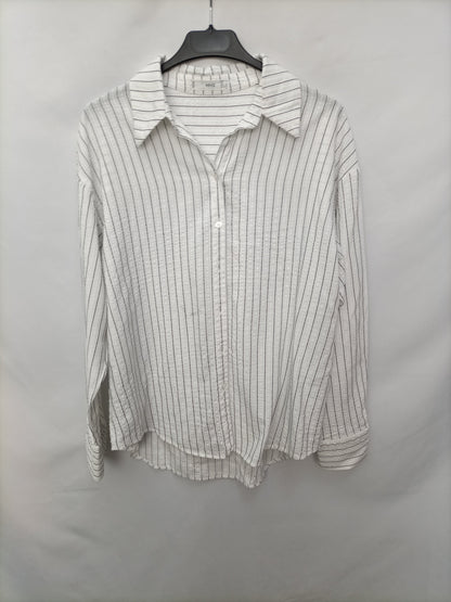 MANGO. Camisa blanca rayas T.s