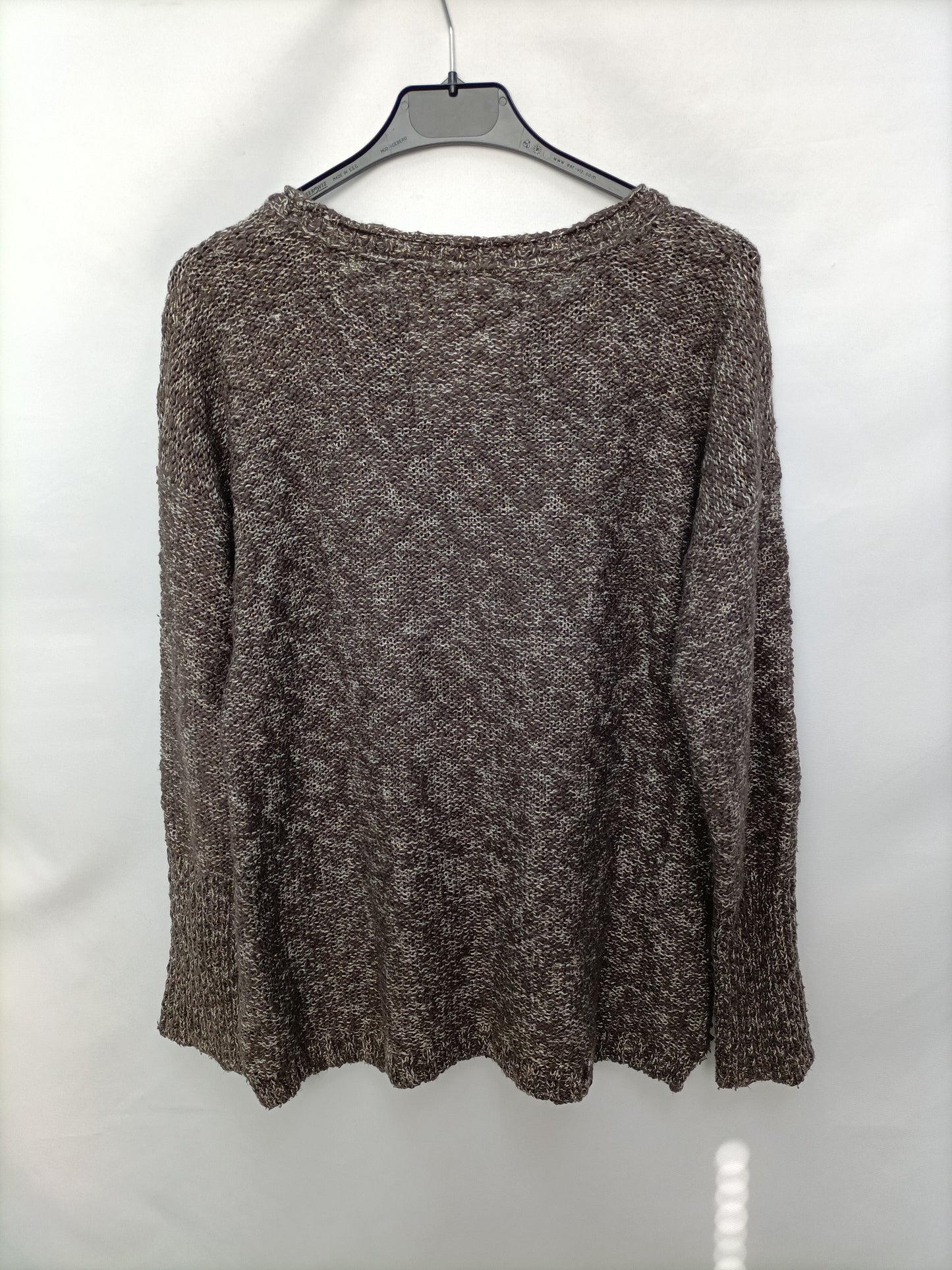 SUPERDRY. Jersey jaspeado gris y blanco T.m