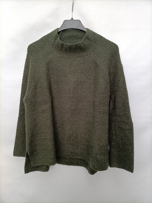 MANGO. Jersey verde jaspeado T.s