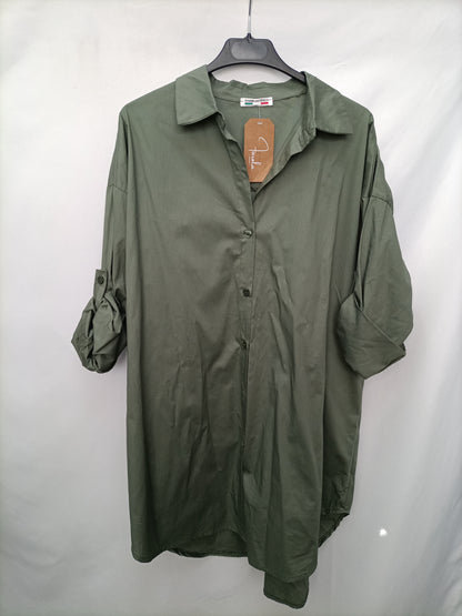 FAROLA. Camisa verde oversized Tu(l)