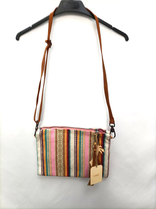 SALVADOR BACHILLER. Bolso étnico rayas