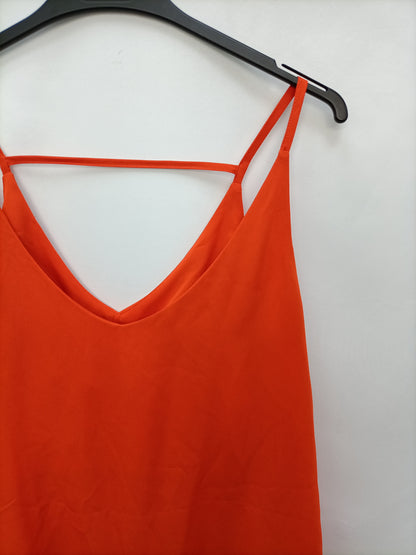 H&M. Top fluido naranja T.44