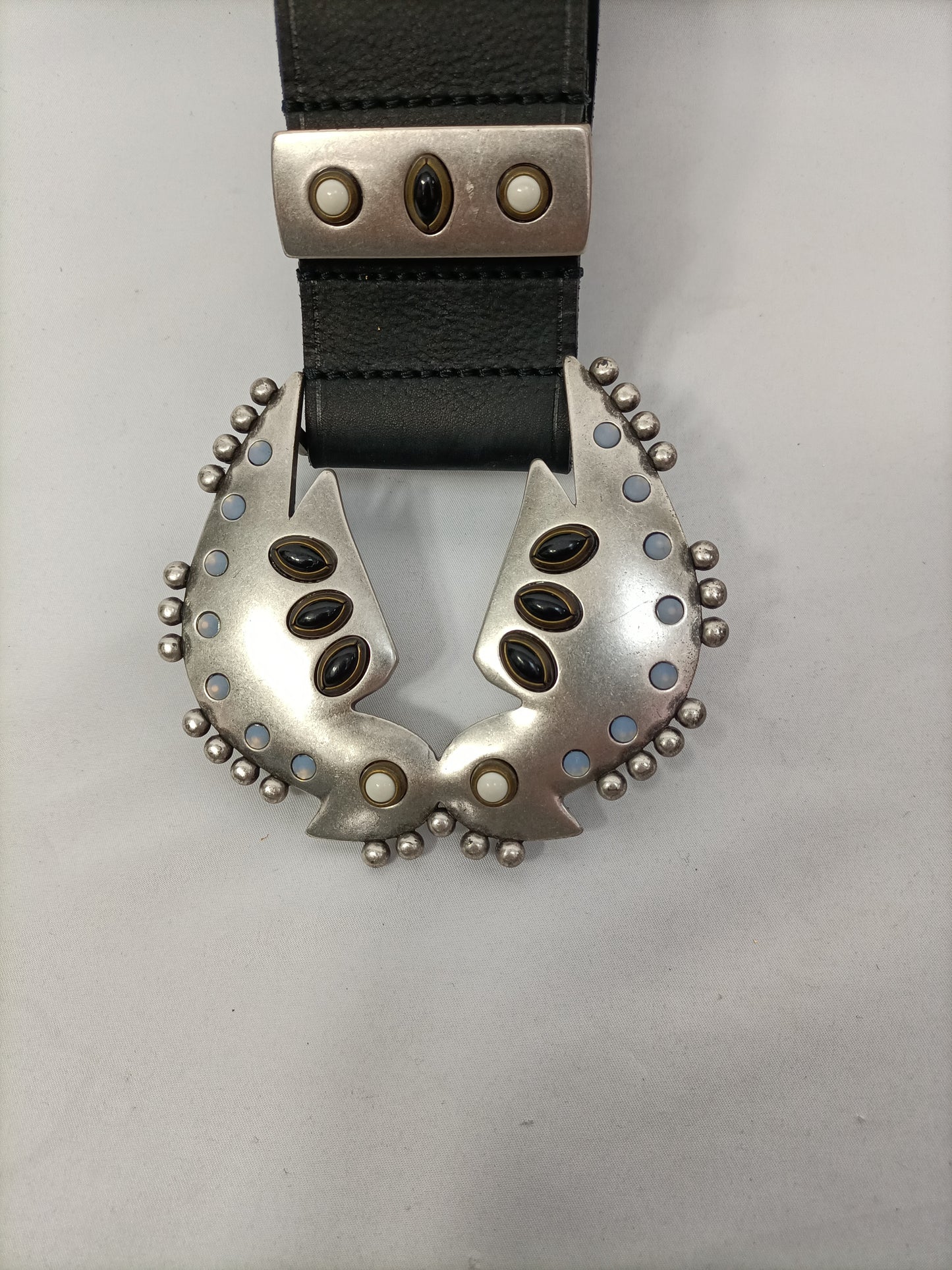 ISABEL MARANT. Silver buckle belt. Tl