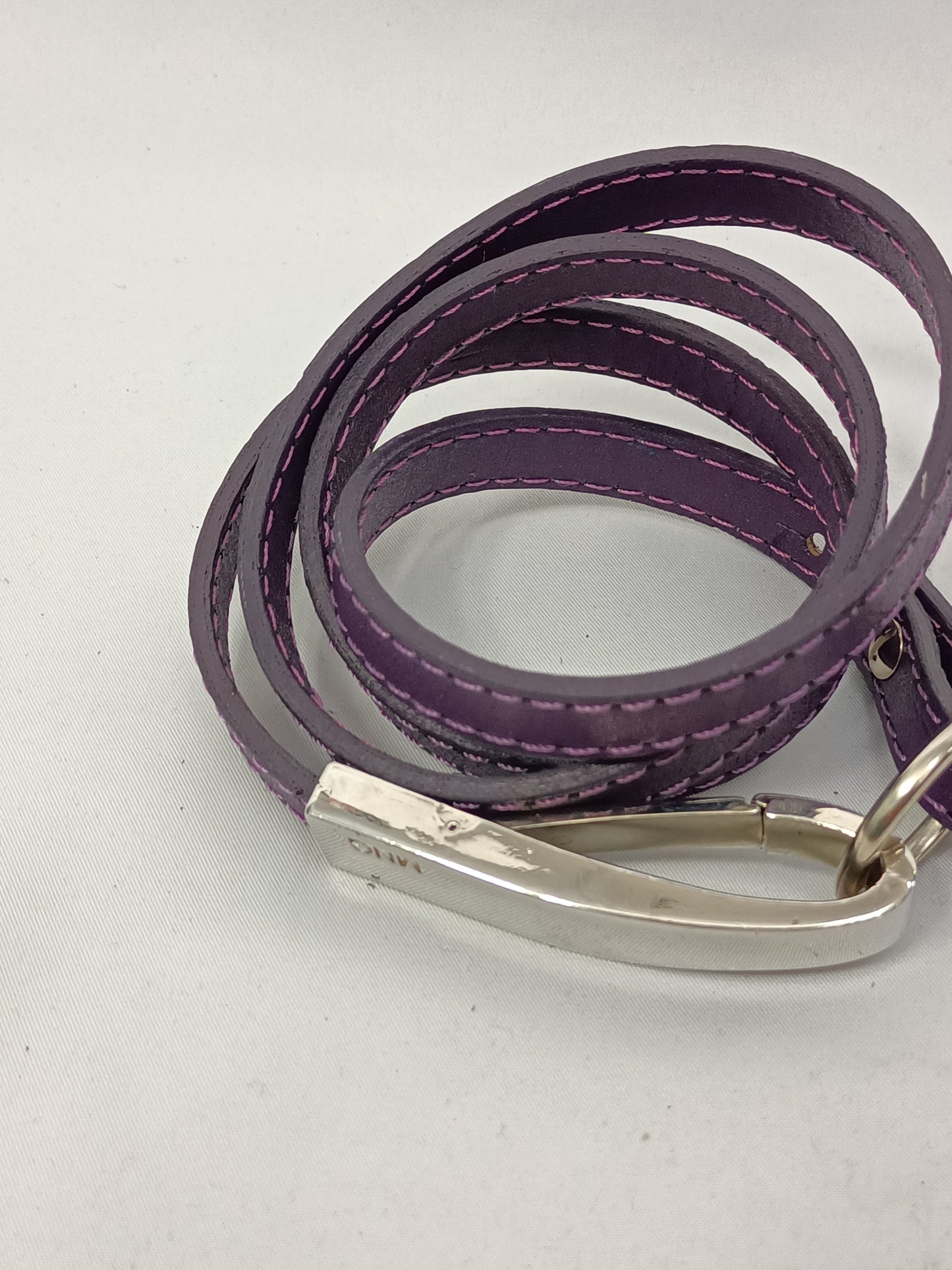 MANGO. Cinturón fino morado T.90