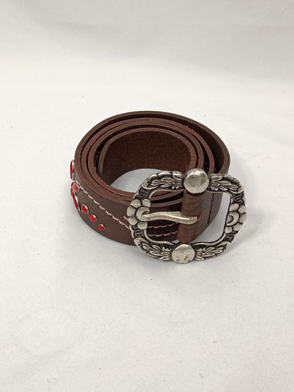 OTHERS. Brown embroidered belt S.100