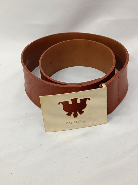 CARAMELO. Cinturón ancho piel T.90