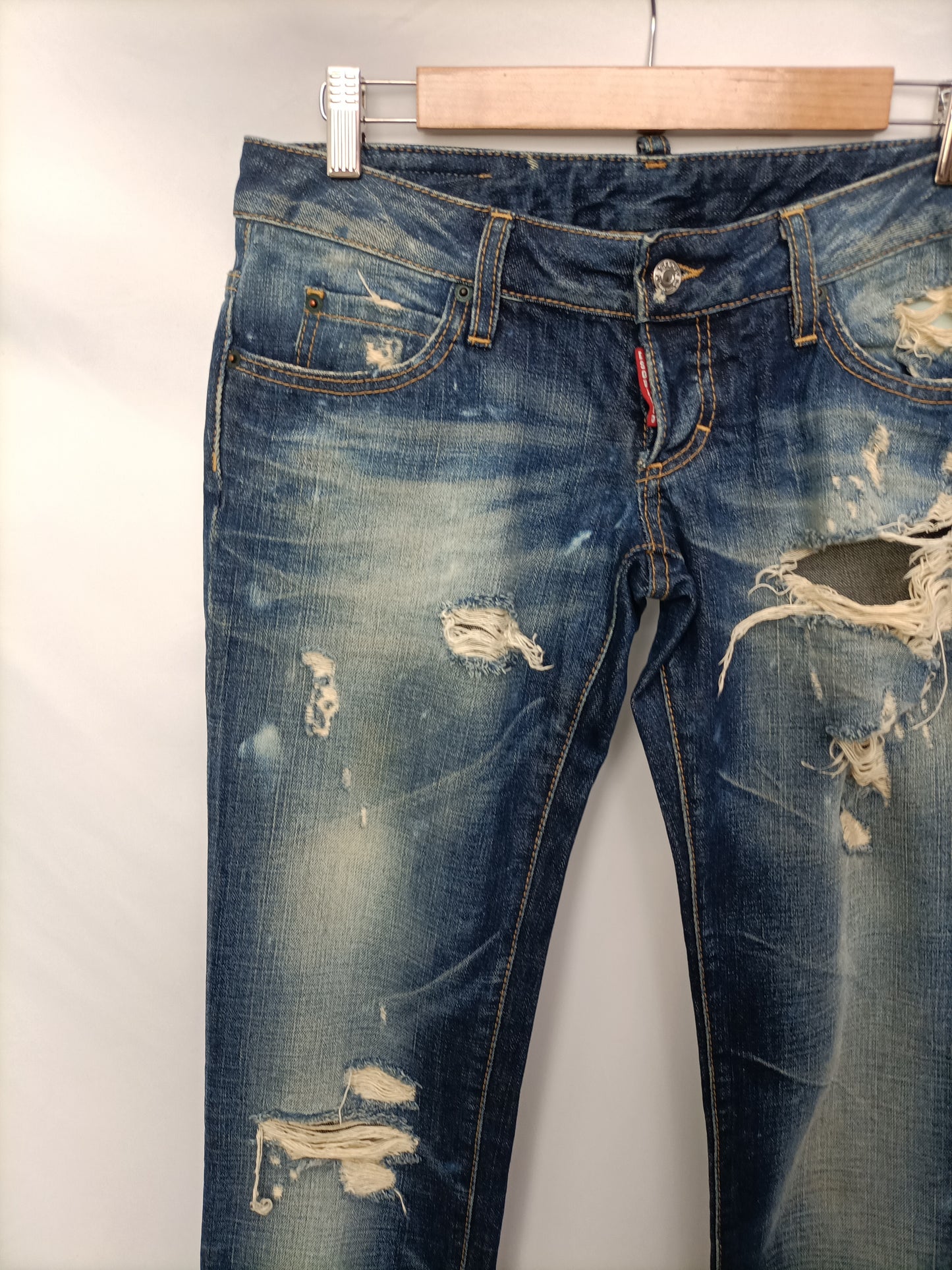 DAQUARED. Vintage-effect trousers, size 42