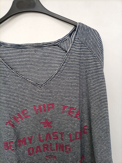 THE HIP TEE. Camiseta rayas y letras  T.u (m/l)