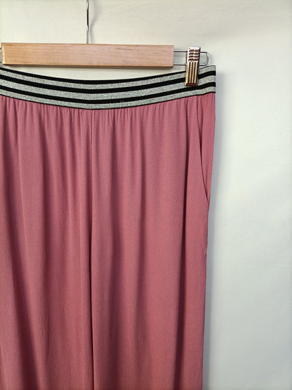 YERSE. Pantalón rosa fluido T.s
