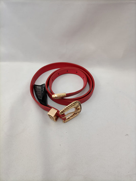 MANGO. Cinturón fino rojo T.85