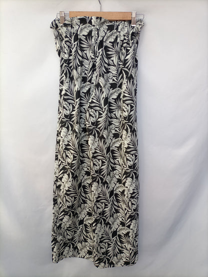 MANGO. Pantalón palazzo hojas T.xs