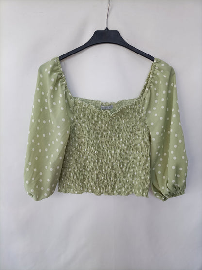 LOAVIES. Top verde nido de abeja T.s