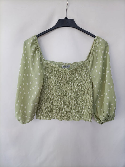 LOAVIES. Top verde nido de abeja T.s