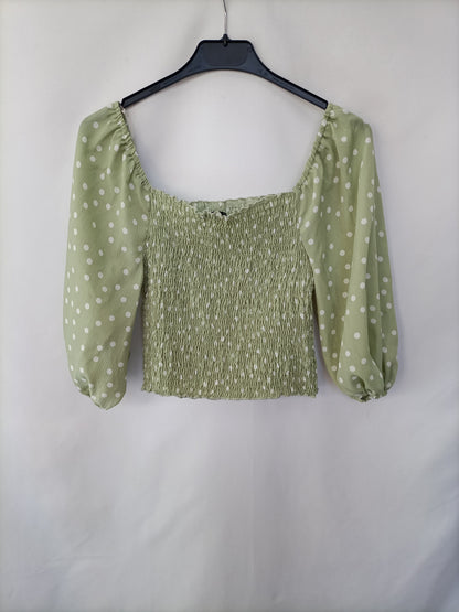 LOAVIES. Top verde nido de abeja T.s