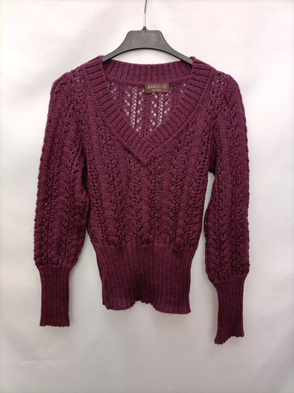 BAROCCO. Jersey burdeos troquelado T.u (s)