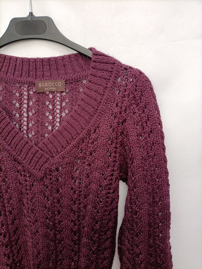 BAROCCO. Jersey burdeos troquelado T.u (s)