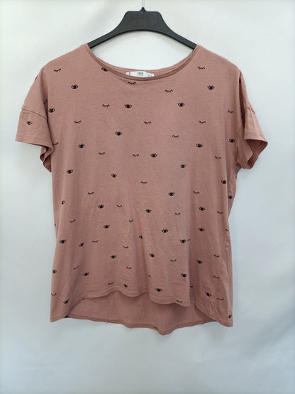 MANGO. Camiseta ojos T.m