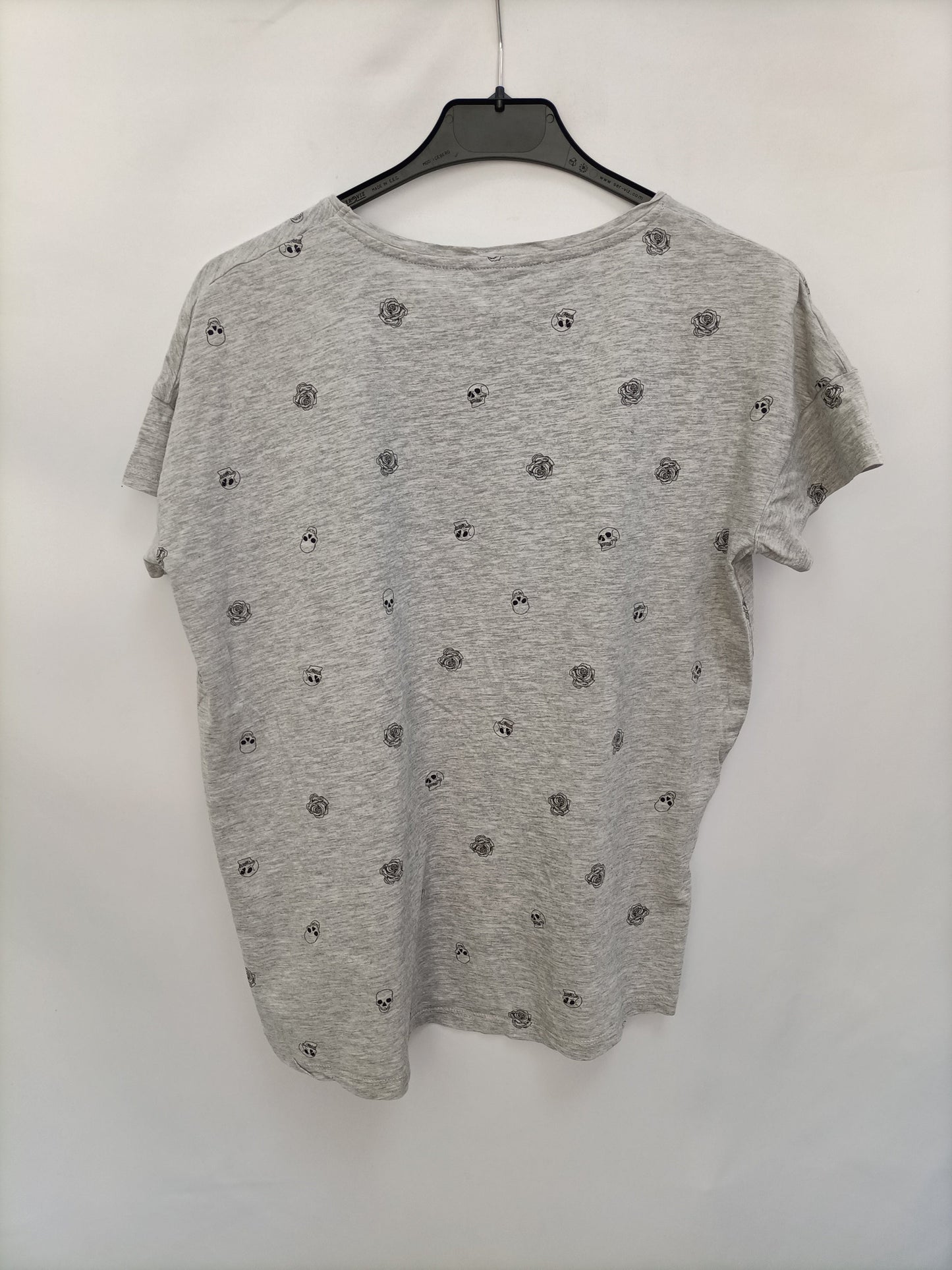 MANGO. Printed gray T-shirt