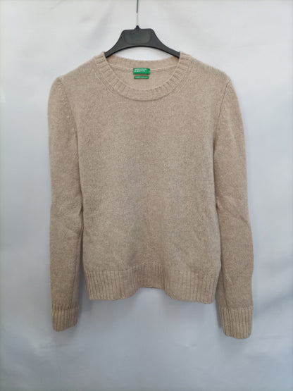 BENETTON. Jersey beige lana T.s