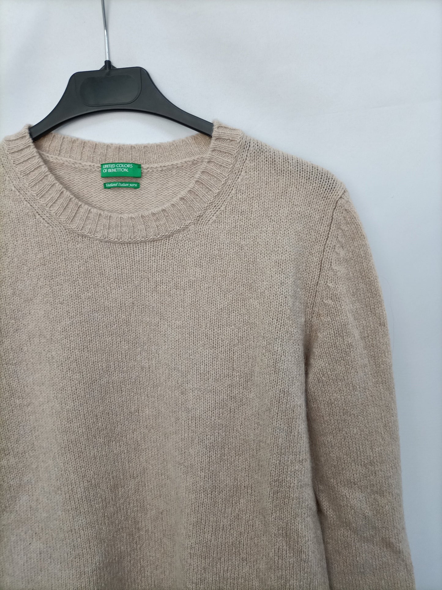 BENETTON. Jersey beige lana T.s