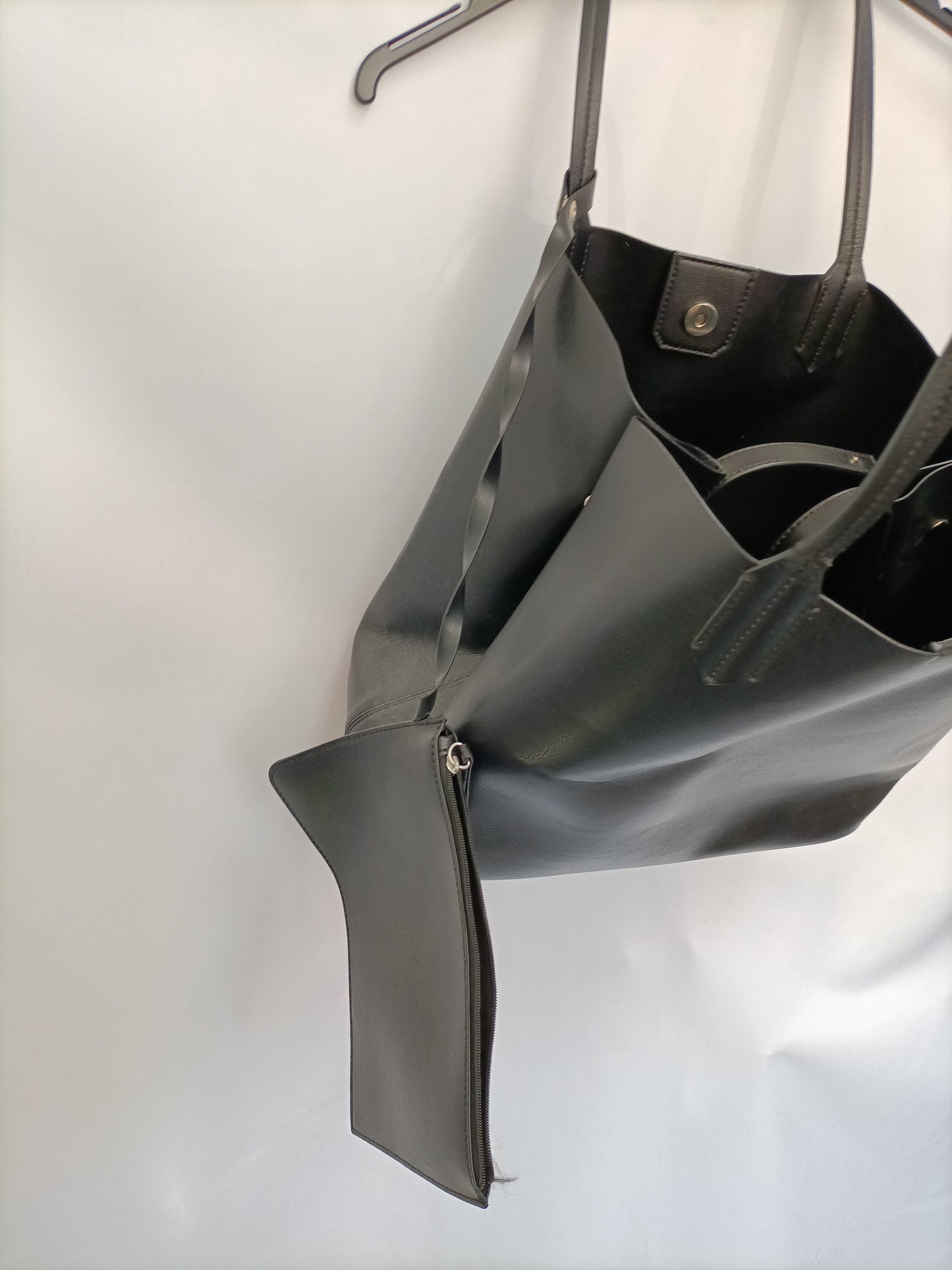 MANGO. Black shopper bag