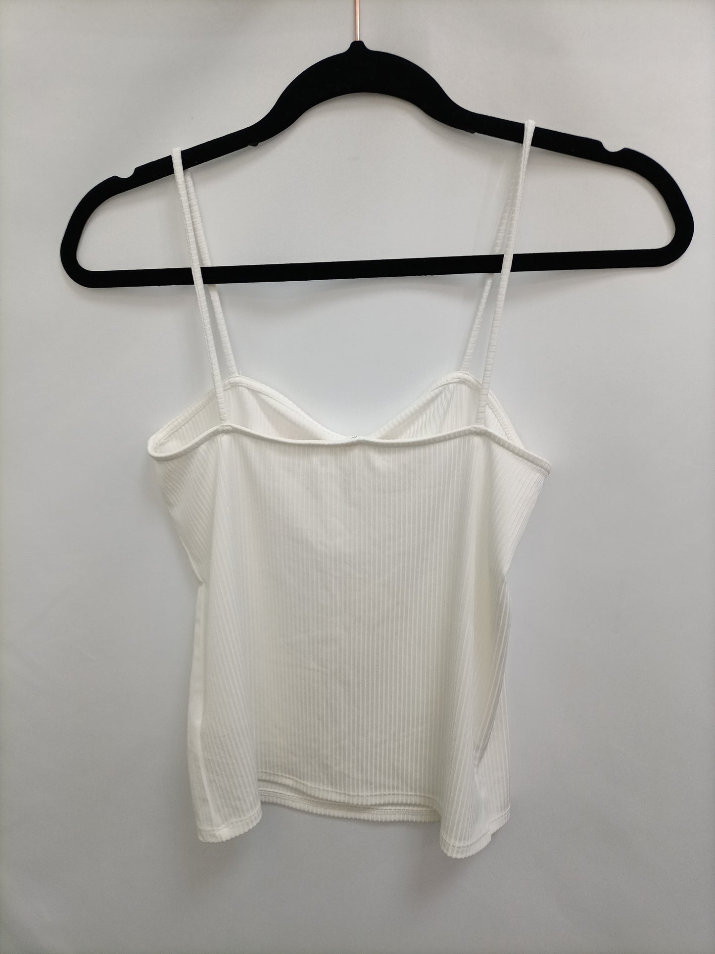 STRADIVARIUS. Top blanco canalé T.l