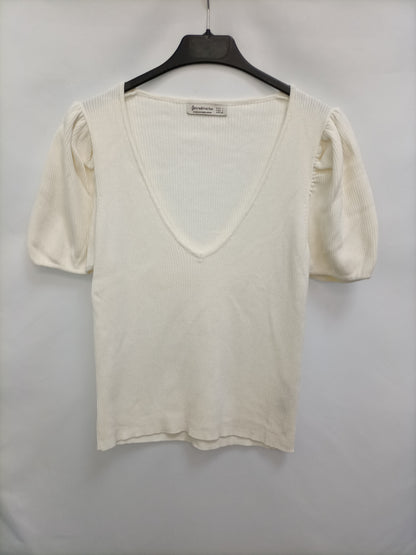 STRADIVARIUS. Tl rib knit top