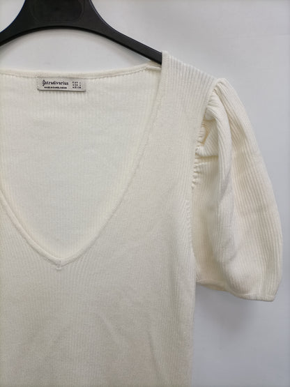 STRADIVARIUS. Tl rib knit top