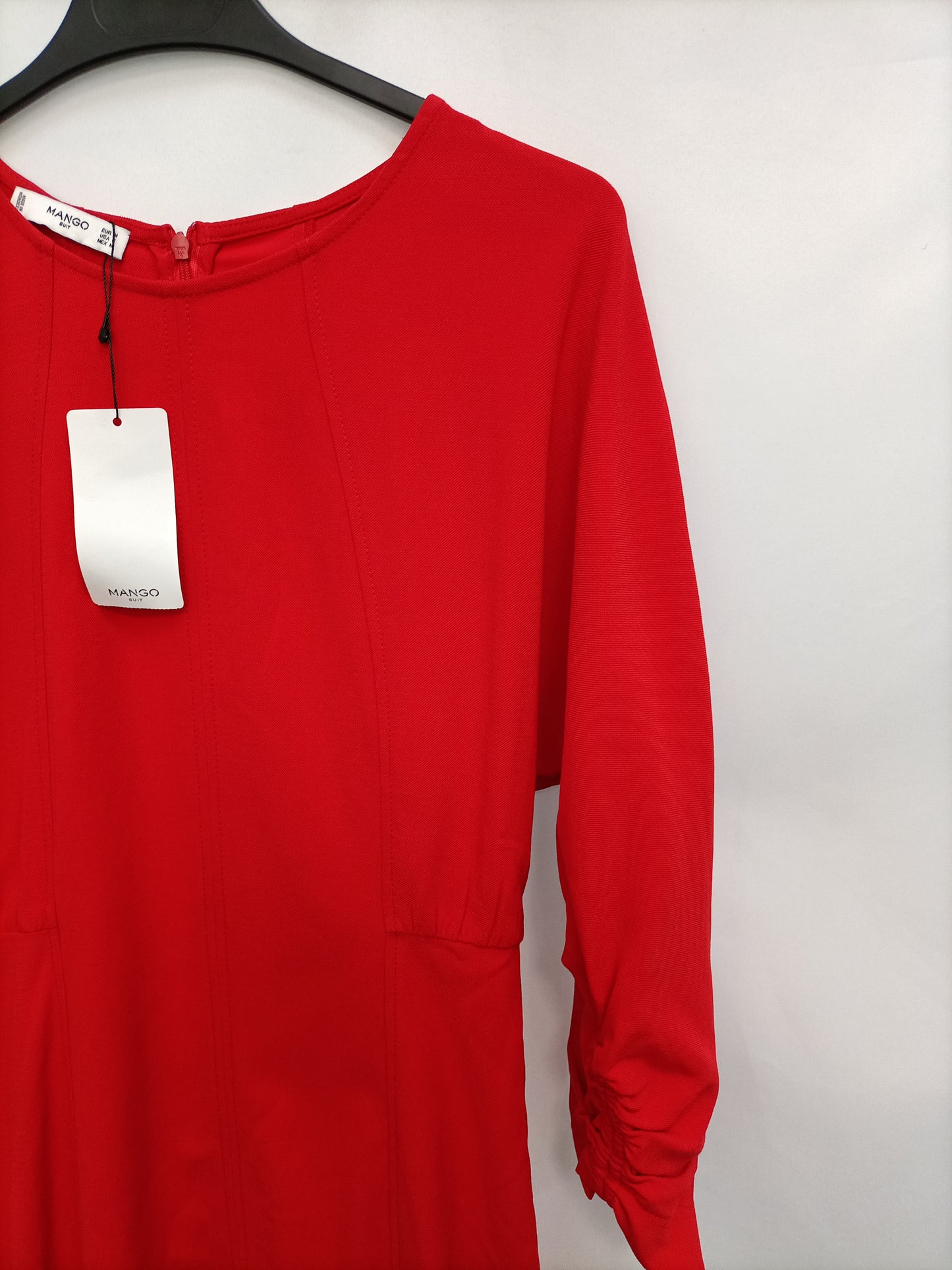 MANGO. Vestido rojo midi T.m